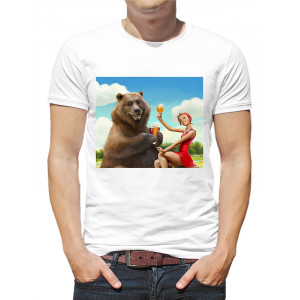  Tricou bărbați Bear Beer and Girl