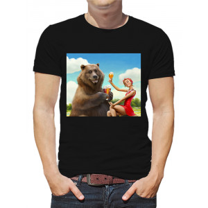  Tricou bărbați Bear Beer and Girl. Photo 2