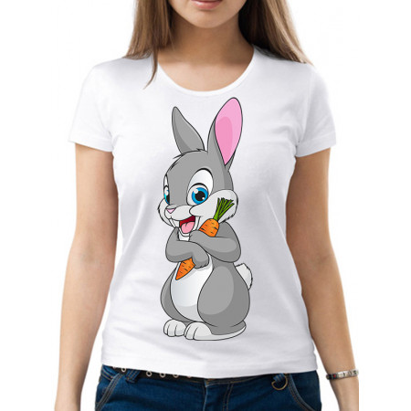  Tricou de damă „Iepurașul cu morcov”