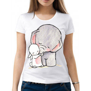  Tricou de damă „Elefant și iepure”