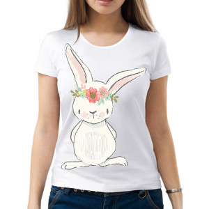  Tricou de damă „Iepurașul cu flori”