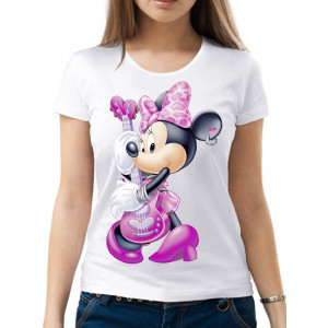  Tricou de damă „Minnie Mouse cu o chitară”