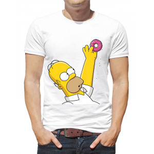 Tricou pentru bărbați „Simpson Homer cu o gogoașă”