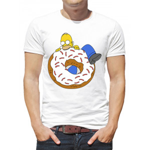 Tricou pentru bărbați „Simpson Homer cu o gogoașă”