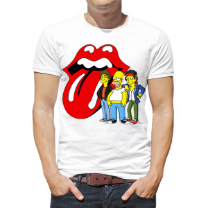 Tricou pentru bărbați „Homer Simpson și Rolling Stones”