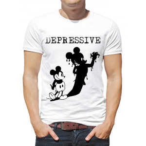  Tricou bărbați „Mickey Mouse Depressive”
