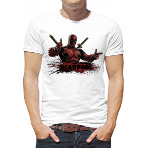  Tricou pentru bărbați „Deadpool Logo cu erou”