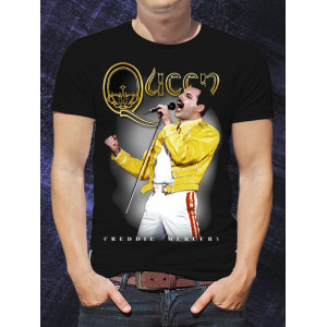  Tricou bărbătesc Queen Freddie Mercury jachetă galbenă