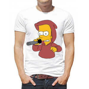 Tricou pentru bărbați „Simpson Bart cu microfon”