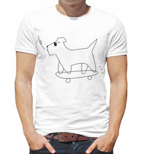  Tricou pentru bărbați „Câine pe skateboard”