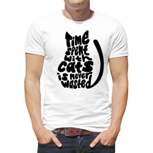  Tricou bărbați Timpul petrecut cu pisici nu este niciodată pierdut