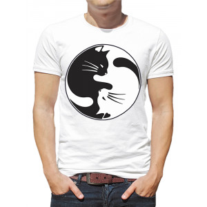  Tricou bărbați Cats Yin and Yang. Photo 3
