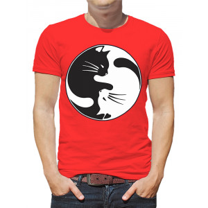  Tricou bărbați Cats Yin and Yang. Photo 2
