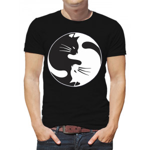  Tricou bărbați Cats Yin and Yang