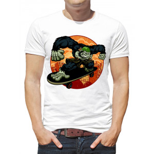  Tricou pentru bărbați Gorilla pe un skateboard