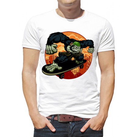  Tricou pentru bărbați Gorilla pe un skateboard
