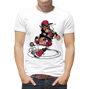  Tricou pentru bărbați Monkey cu un skateboard