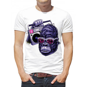  Tricou pentru bărbați Gorilla cu magnetofon