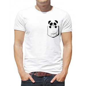  Tricou pentru bărbați Panda în buzunar