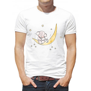  Tricou dama Elefant si iepurele pe luna. Photo 2