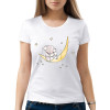  Tricou dama Elefant si iepurele pe luna