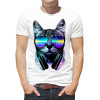  Tricou pentru bărbați Cat cu ochelari și căști