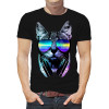  Tricou pentru bărbați Cat cu ochelari și căști