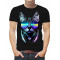  Tricou pentru bărbați Cat cu ochelari și căști. Photo 1