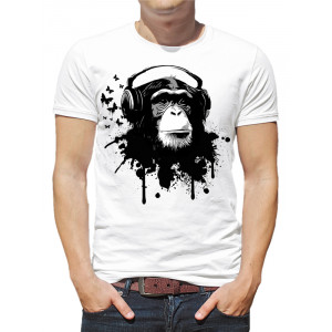  Tricou pentru bărbați Gorilla cu căști