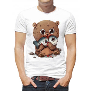  Tricou bărbați Ursul mănâncă pește