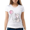  Tricou dama Elefant si iepure cu balon