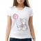  Tricou dama Elefant si iepure cu balon. Photo 1