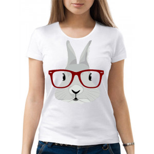  Tricou dama Hare cu ochelari