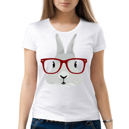  Tricou dama Hare cu ochelari