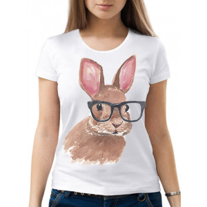  Tricou dama Hare cu ochelari