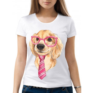  Tricou dama Caine cu ochelari