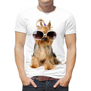  Tricou dama Caine cu ochelari