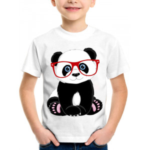  Tricou pentru copii Panda cu ochelari