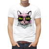  Tricou bărbați Art cat cu ochelari