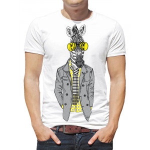  Tricou bărbați Zebra într-o jachetă