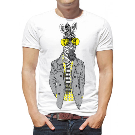  Tricou bărbați Zebra într-o jachetă