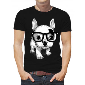  Tricou bărbați Puppy cu ochelari. Photo 2