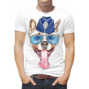  Tricou bărbați Câine într-o șapcă