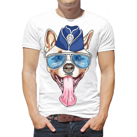  Tricou bărbați Câine într-o șapcă