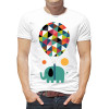  Tricou barbatesc Elefant cu balon