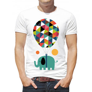  Tricou barbatesc Elefant cu balon