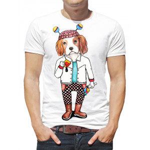  Tricou bărbați Câine în haine