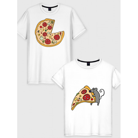  Tricou cuplu Pizza and Mouse