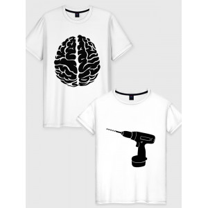  Tricou cuplu Brain