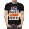  Tricou bărbați Eat Sleep Scoot Repeat. Photo 1